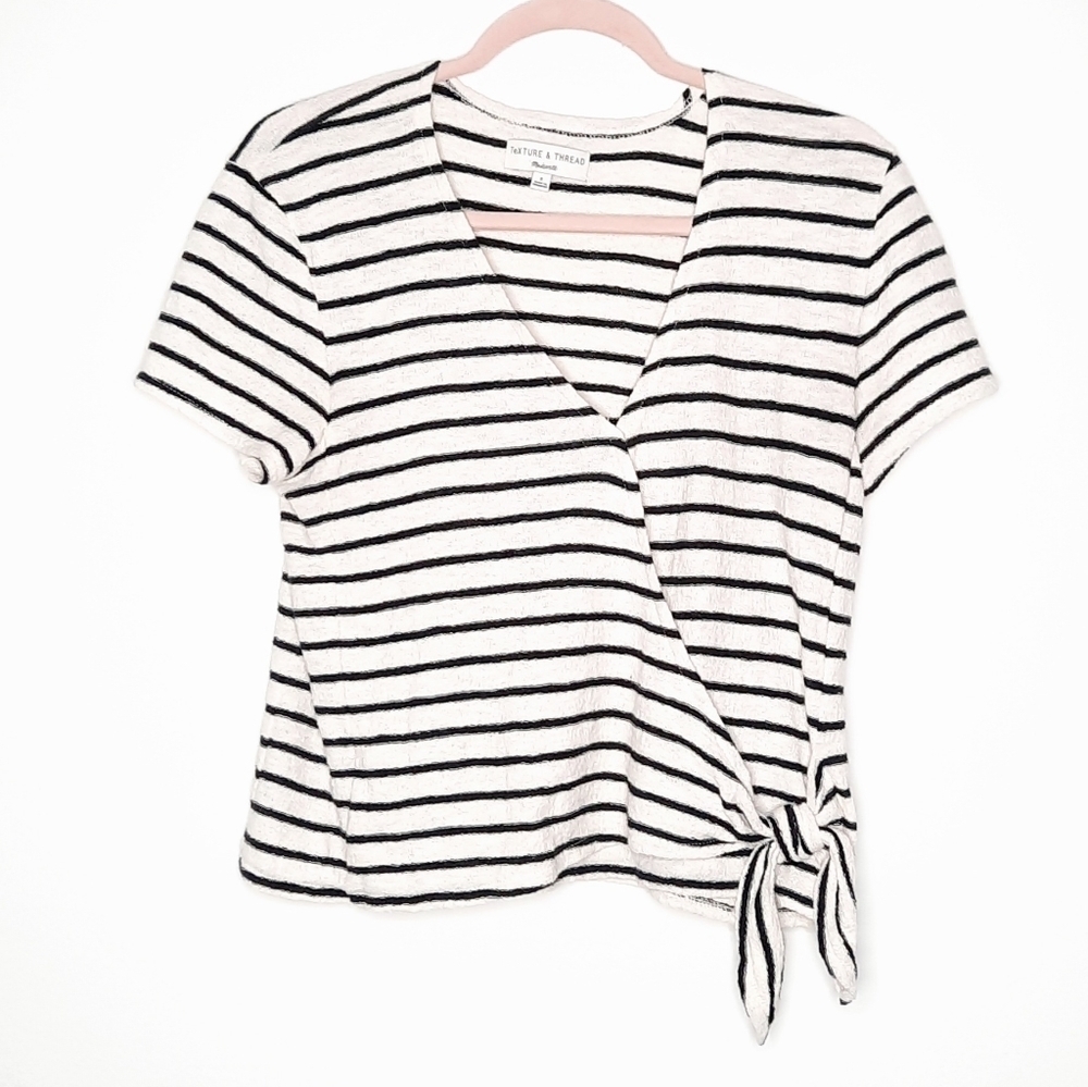 Madewell Texture & Thread Stripe Short-Sleeve Wra… - image 3